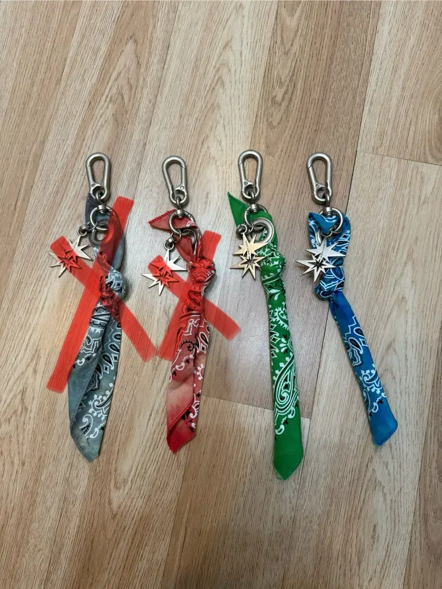 小物 vacant archive dyed bandana keyring DYED BANDANA KEYRING GREEN | vacantarchive